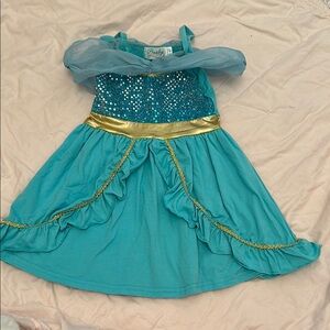 Sparkly Blue and Gold Kids Costume Dress